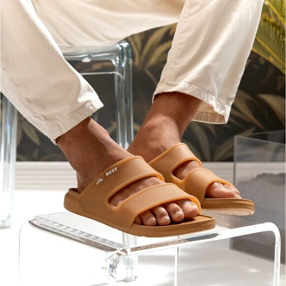 New! Size: 12 Men\'s | Reef Oasis Double Up Slides | Color: Tan | Water Friendly main image 4